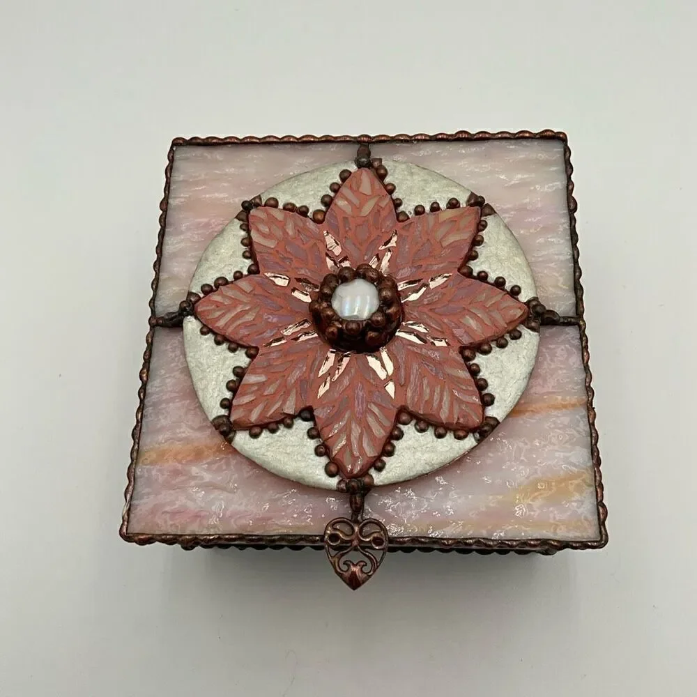 HANDCRAFTED Stained Glass Jewelry Box Keepsake Box